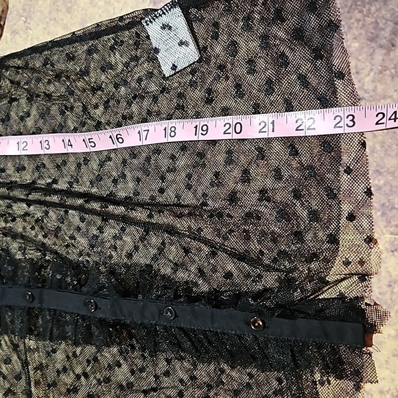 Hesperus | Sheer Mesh Netting Black Ruffled Blouse - Picture 8 of 9